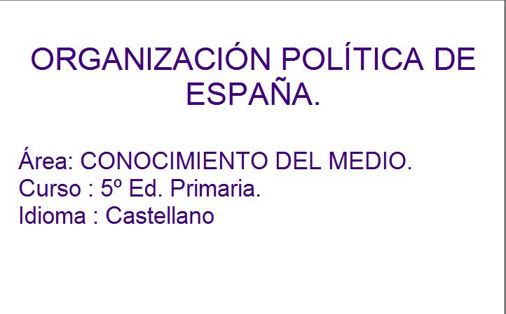 La organización política de España | Recurso educativo 33618