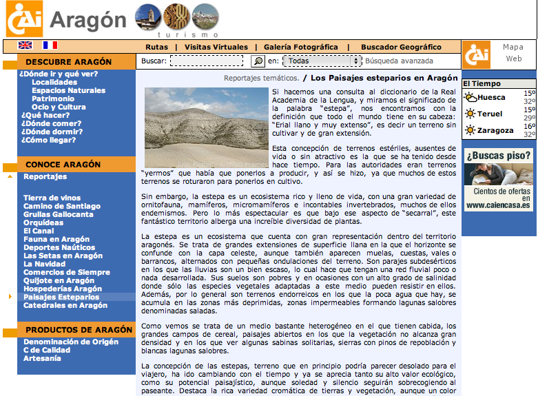 zonas esteparias Aragón | Recurso educativo 34081