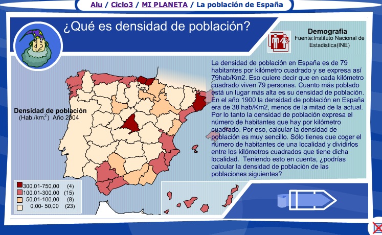 La densidad de población en España | Recurso educativo 36016