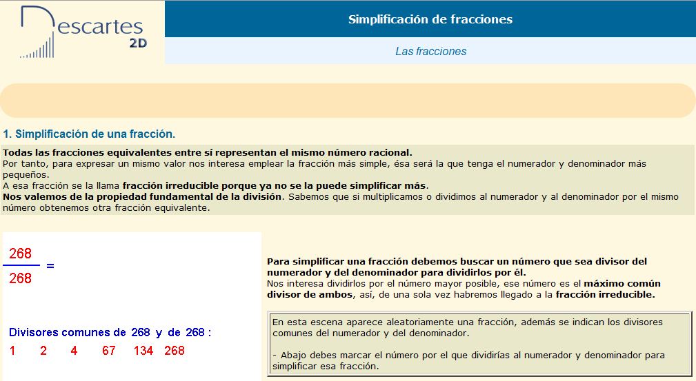 Simplificación de fracciones | Recurso educativo 36649