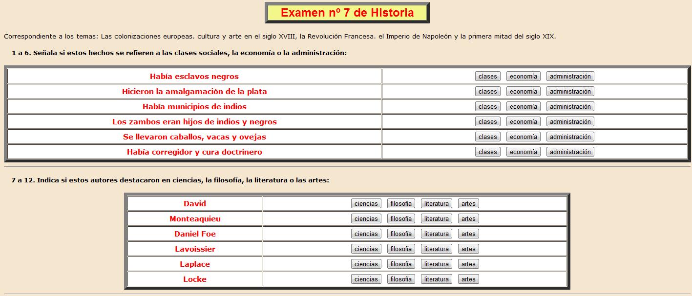 Examen de Historia (7) | Recurso educativo 37719