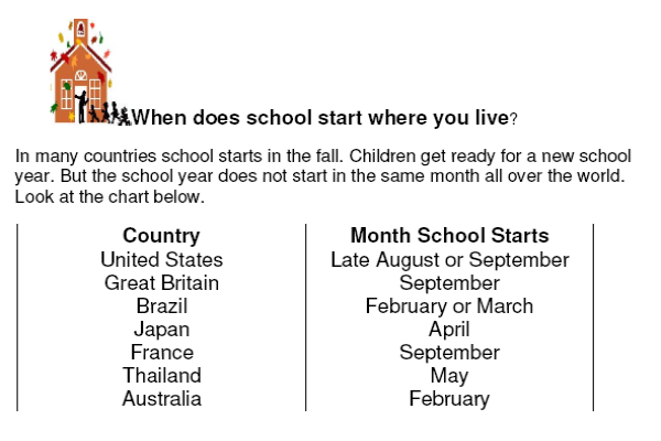 When does school start? | Recurso educativo 38418