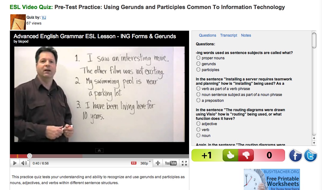 Video: ING Forms and Gerunds | Recurso educativo 38814