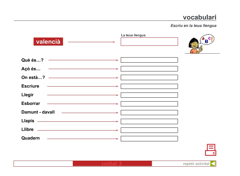 Vocabulari valencià | Recurso educativo 39554