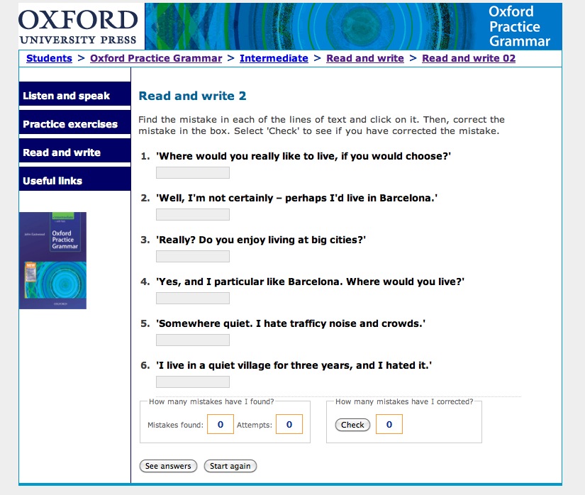 Oxford Practice Grammar Intermediate: read and write 2, cities and villages | Recurso educativo 40432