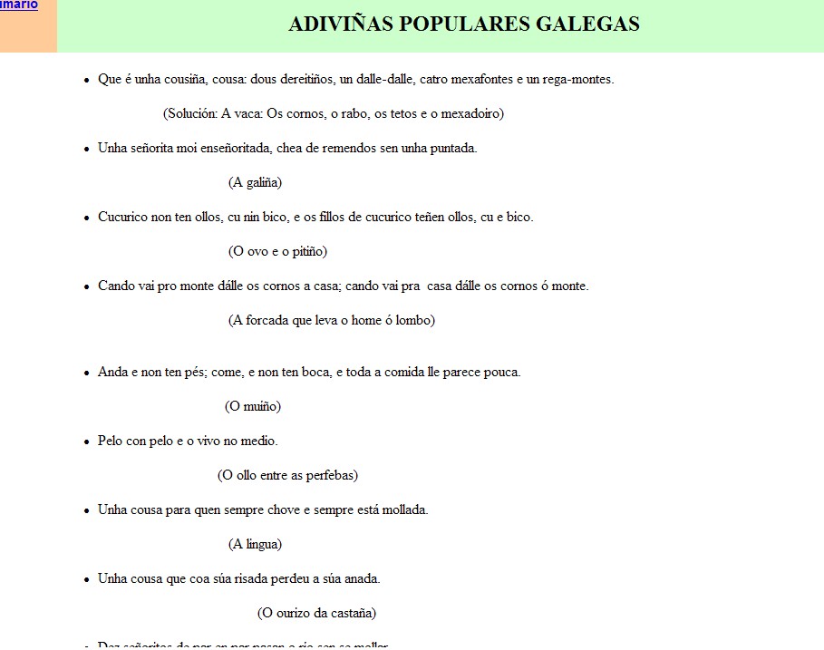 Adivinanzas populares gallegas | Recurso educativo 41864