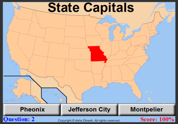 Game: USA capitals | Recurso educativo 43057