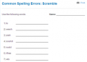 Common spelling errors: Scramble | Recurso educativo 65946