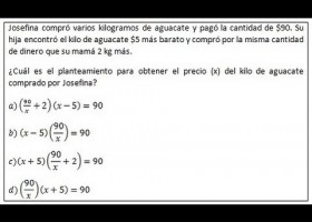 Plantear un problema con ecuaciones. Guía para examen preparatoria. México. | Recurso educativo 748039