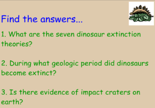 Webquest: What happened to the dinosaurs? | Recurso educativo 46370