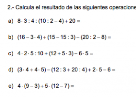 Operaciones combinadas | Recurso educativo 95554 - Tiching